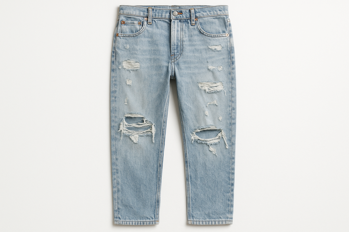 Distressed Light Wash Jeans - Front